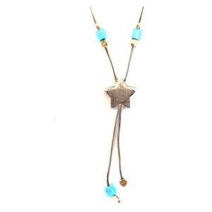 Blue Opal Star Necklace - Sterling Silver .925